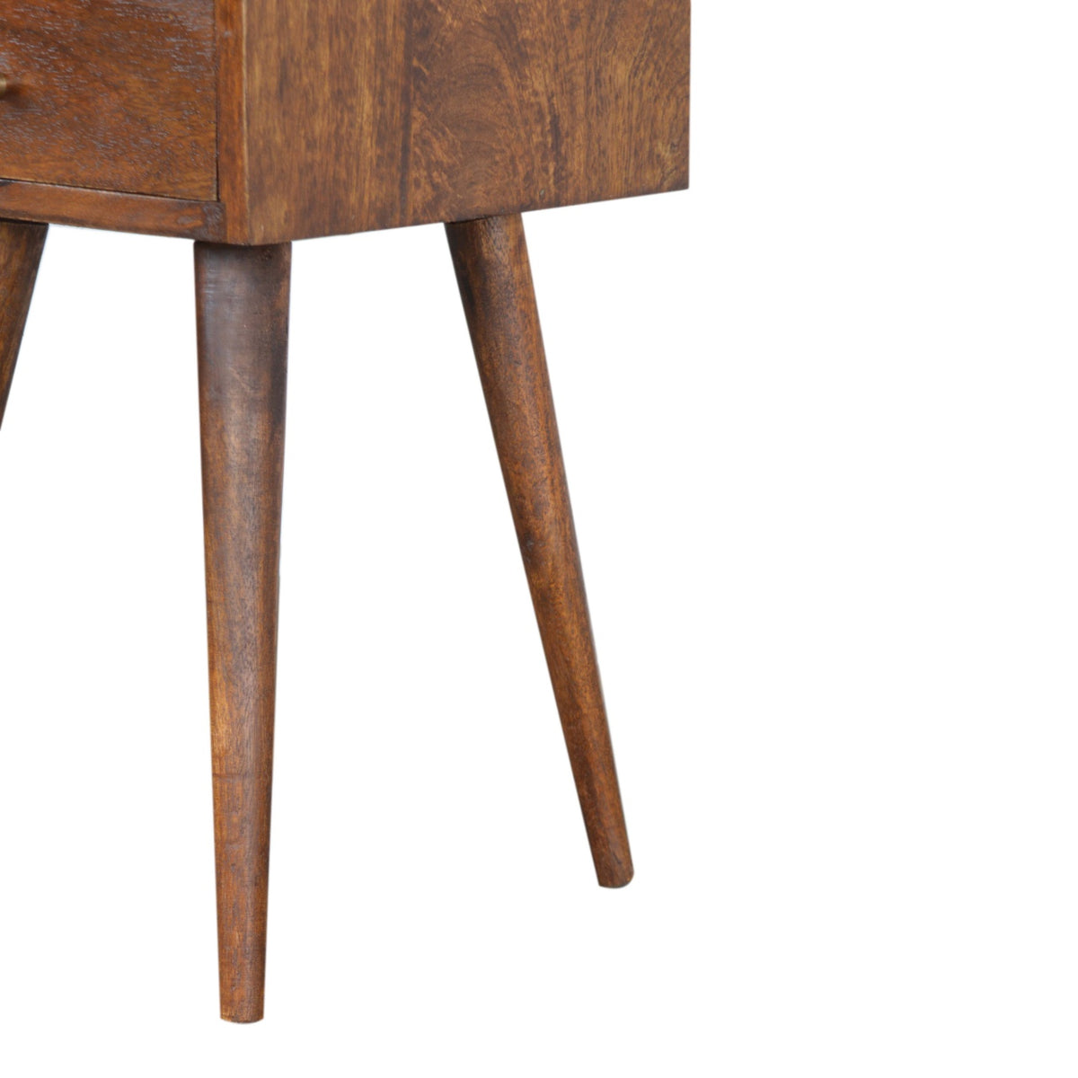 Small Chestnut 1 Drawer Open Shelf Nightstand
