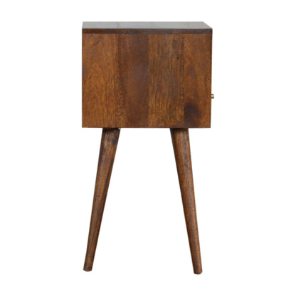 Small Chestnut 1 Drawer Open Shelf Nightstand