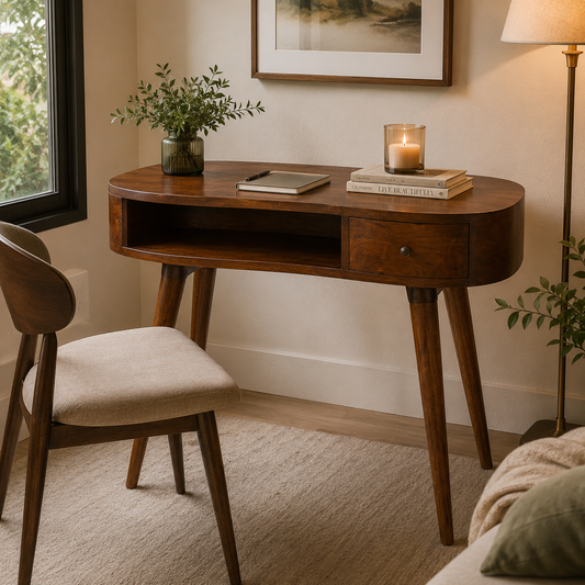 Chestnut Ridge 1 Drawer Rounded Writing Desk