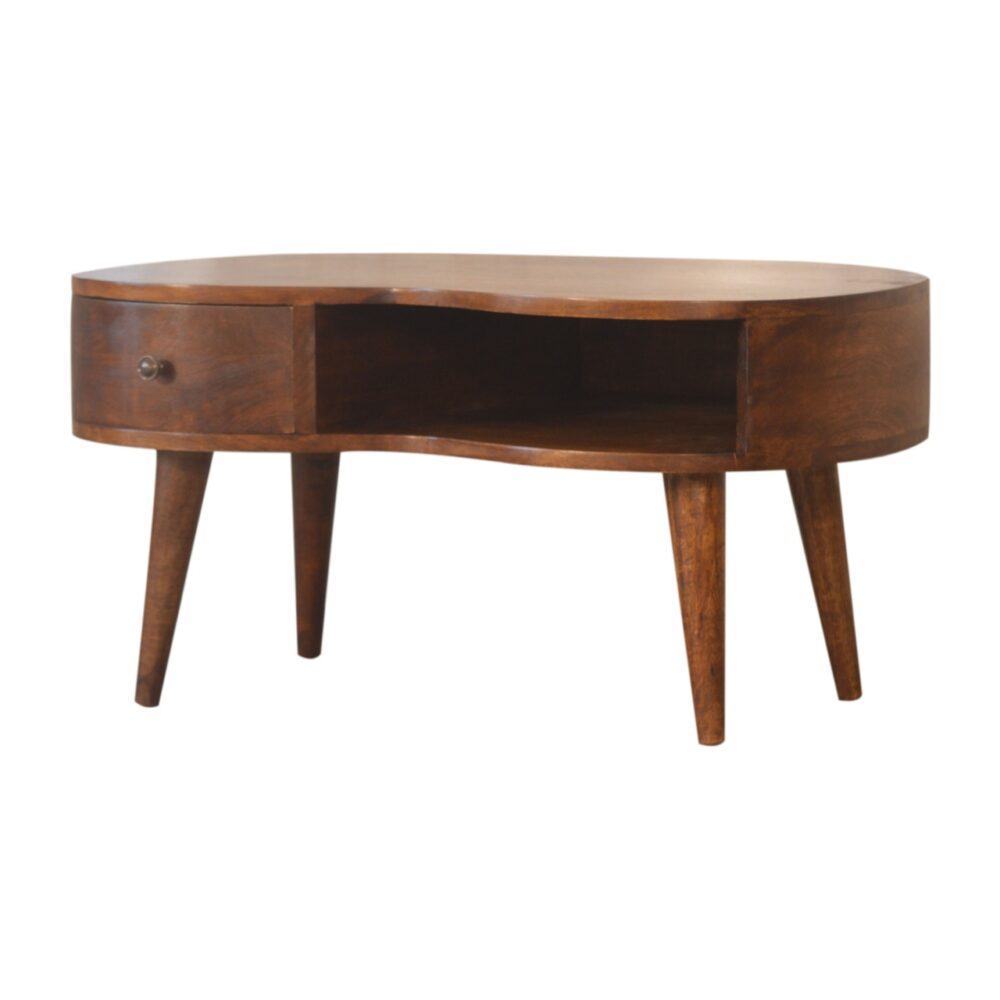 Chestnut Ridge Wave Coffee Table with Drawer