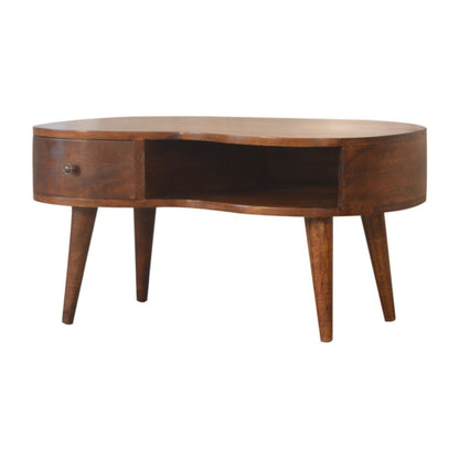 Chestnut Ridge Wave Coffee Table with Drawer