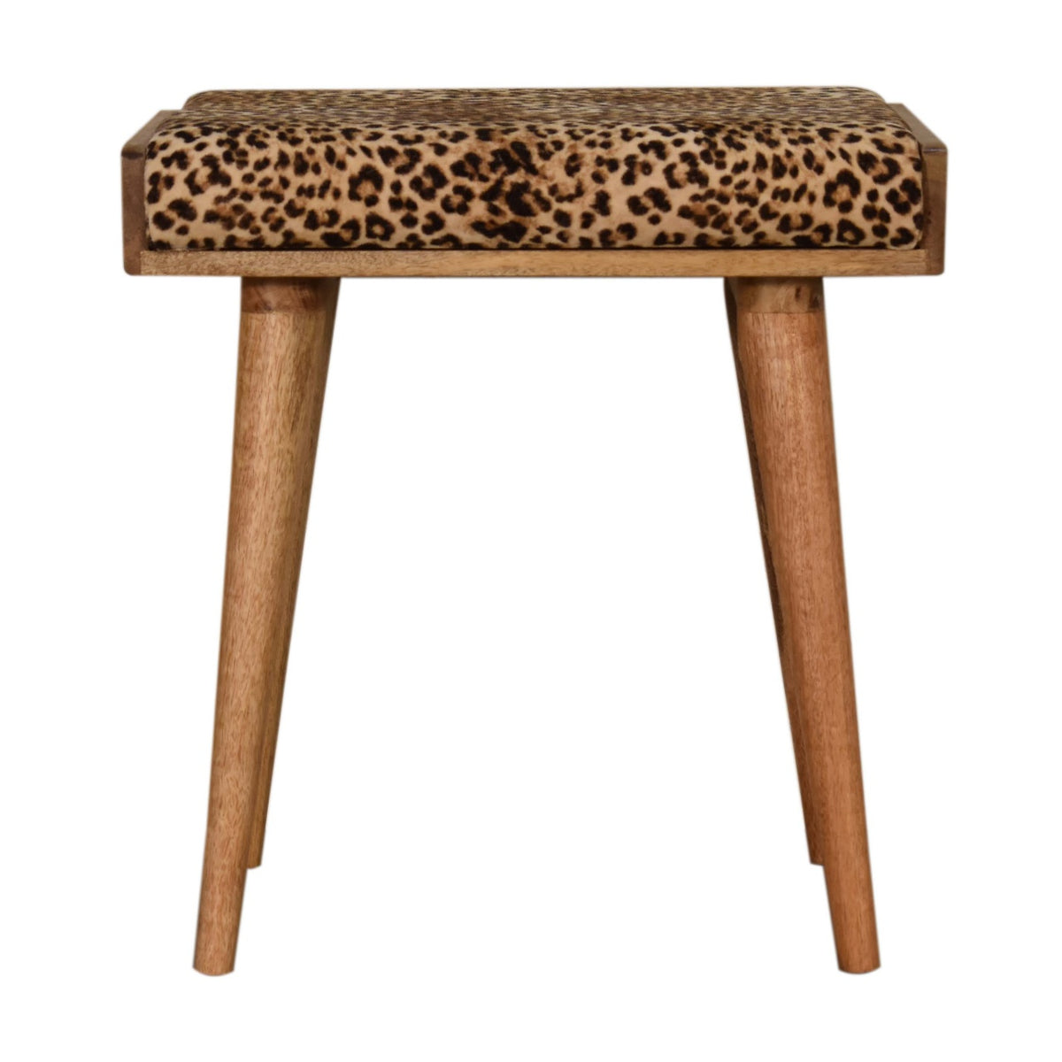 Leona Print Velvet Nordic Tray Footstool