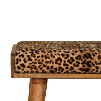 Leona Print Velvet Nordic Tray Footstool