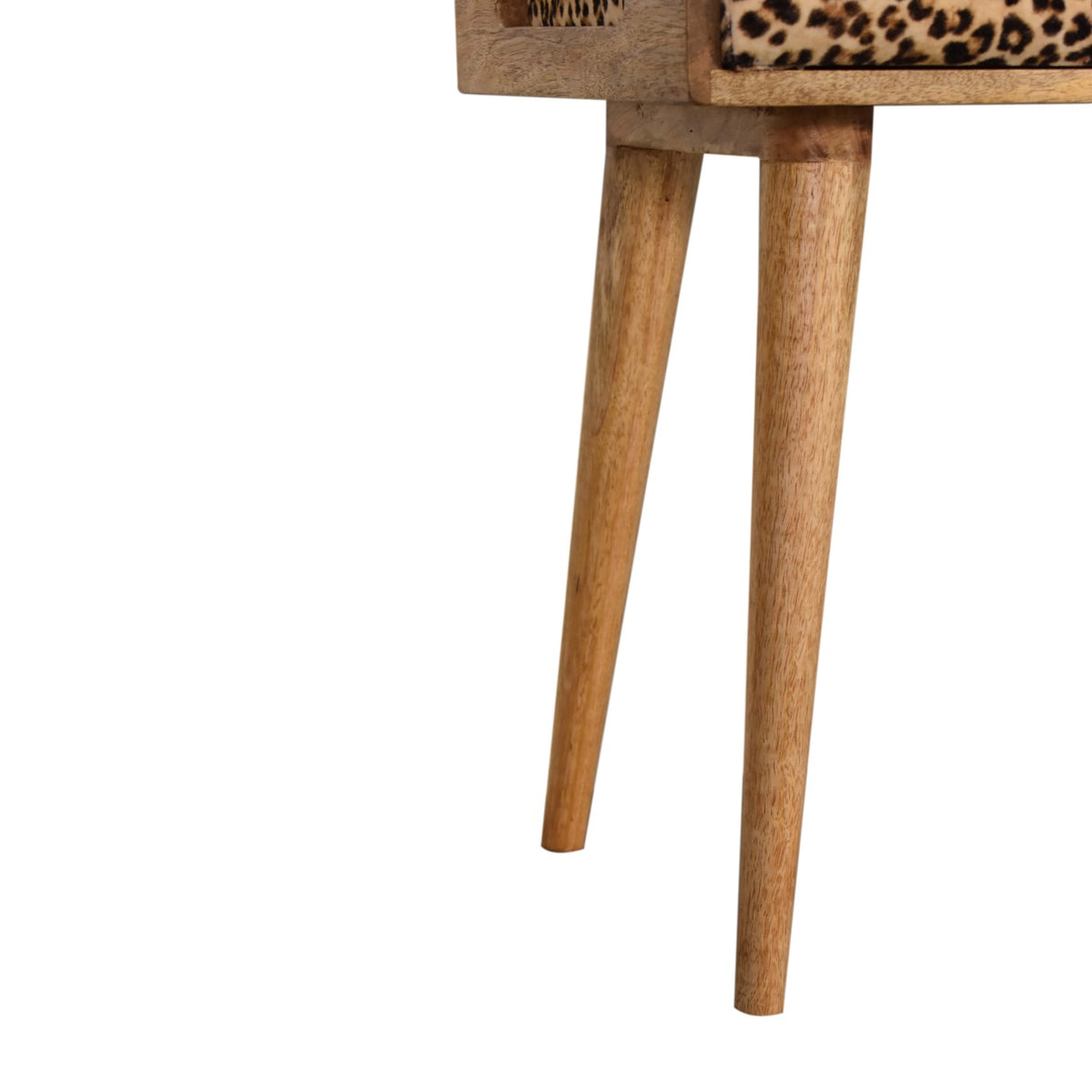 Leona Print Velvet Nordic Tray Footstool