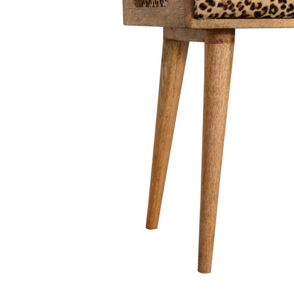 Leona Print Velvet Nordic Tray Footstool