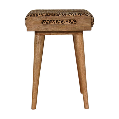 Leona Print Velvet Nordic Tray Footstool