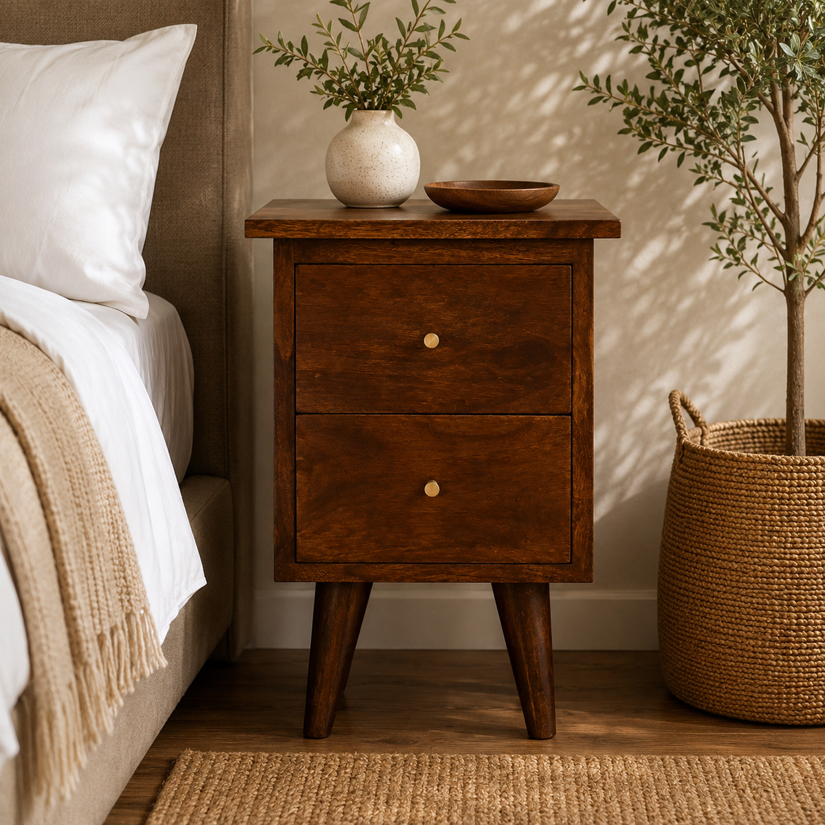 Chestnut Ridge Slimline 2 Drawer Nightstand