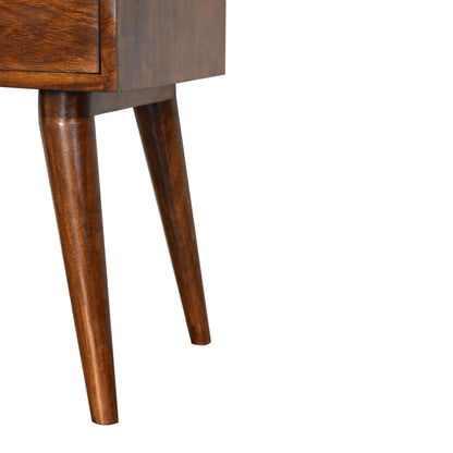 Small Chestnut 1 Drawer Modern Nightstand