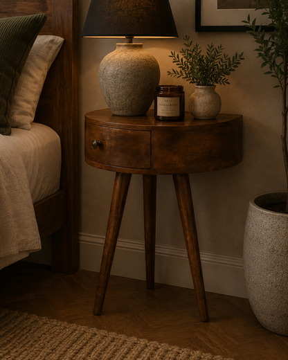 Chestnut Ridge 1 Drawer Semi Circle Nightstand