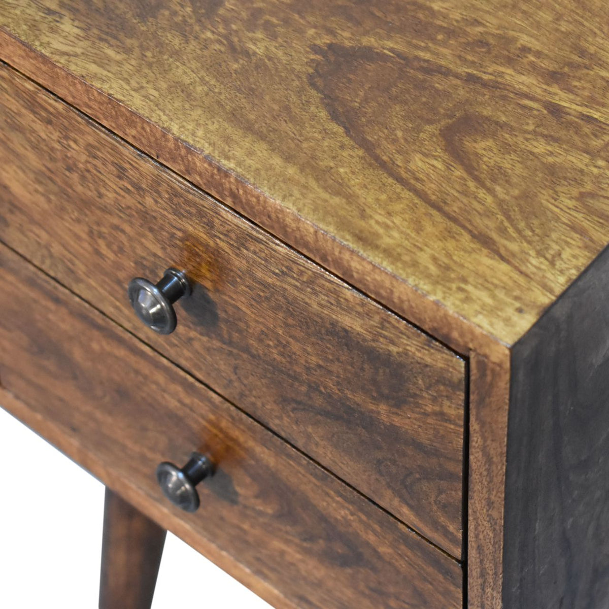 Small Chestnut 2 Drawer Nordic Nightstand