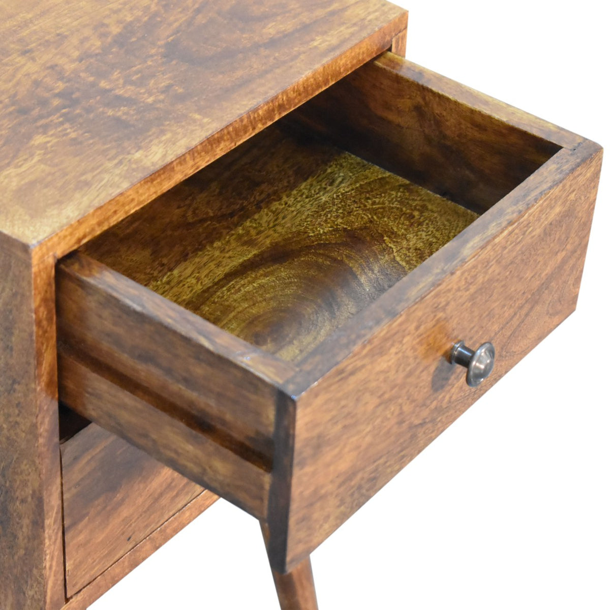 Small Chestnut 2 Drawer Nordic Nightstand