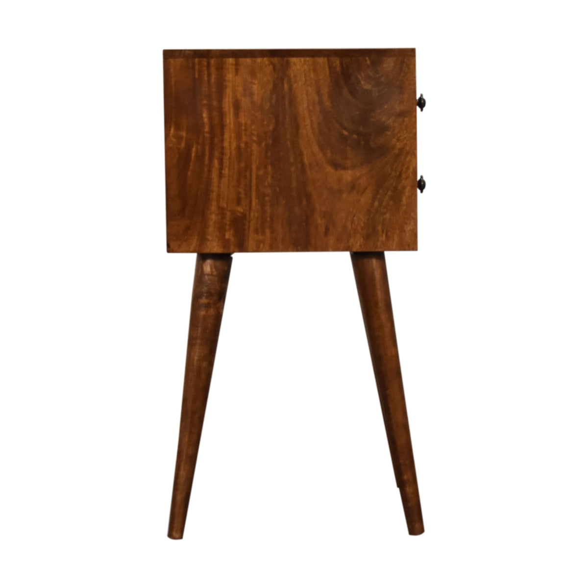Small Chestnut 2 Drawer Nordic Nightstand