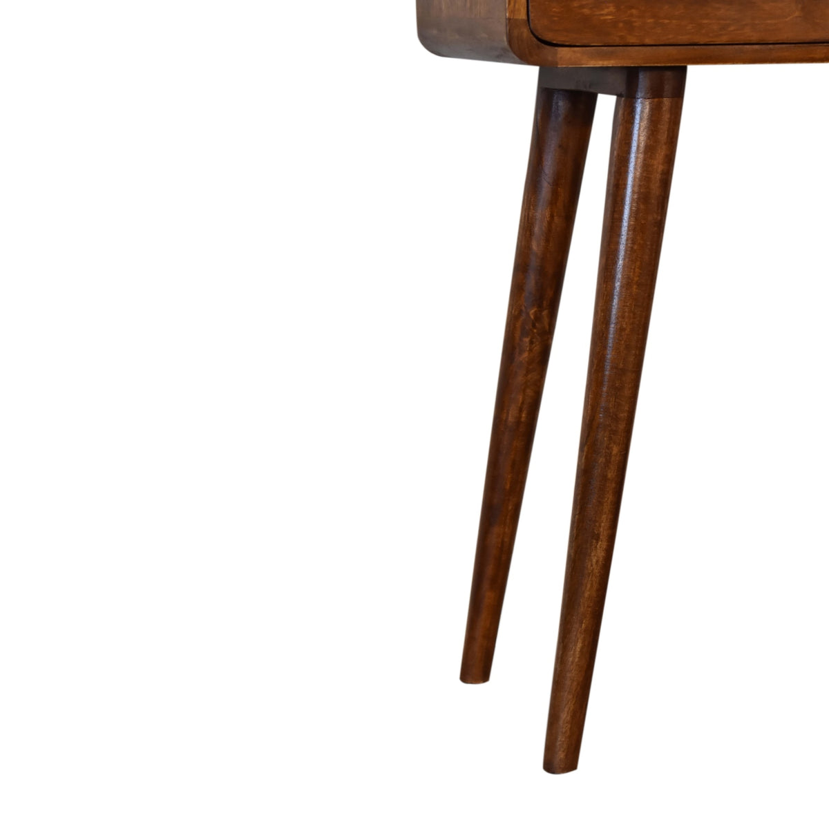 Small Chestnut Curved 2 Drawer Console Table