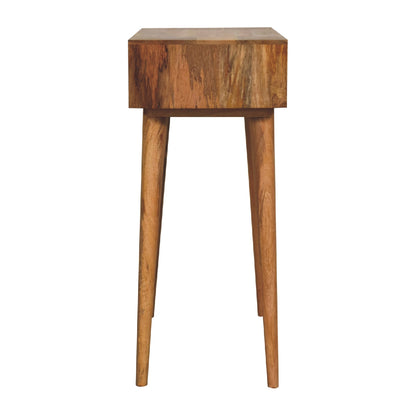 Small Oak Wood Blush Pink Fold Top Vanity