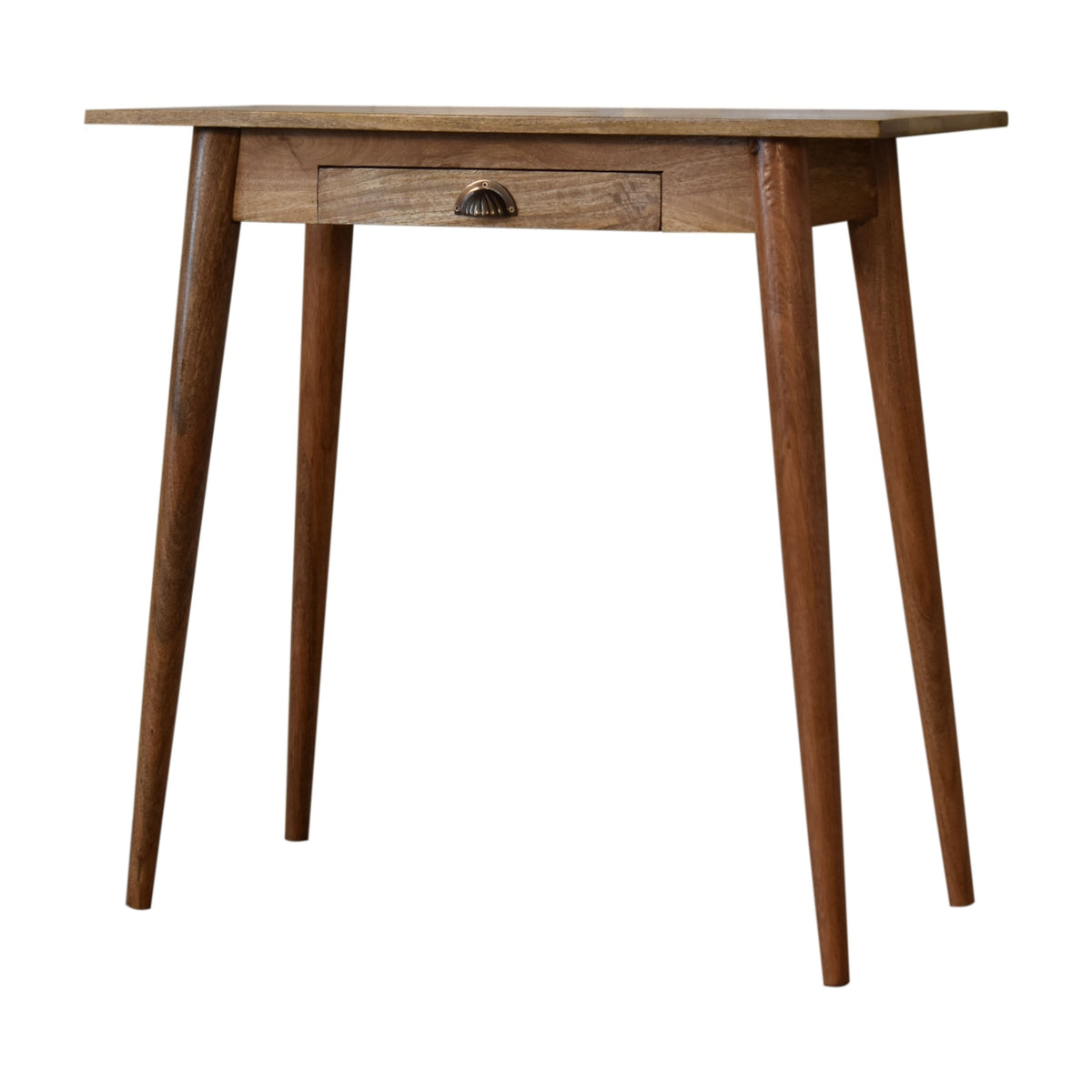 Small Oak Wood 1 Drawer Nordic Study Desk
