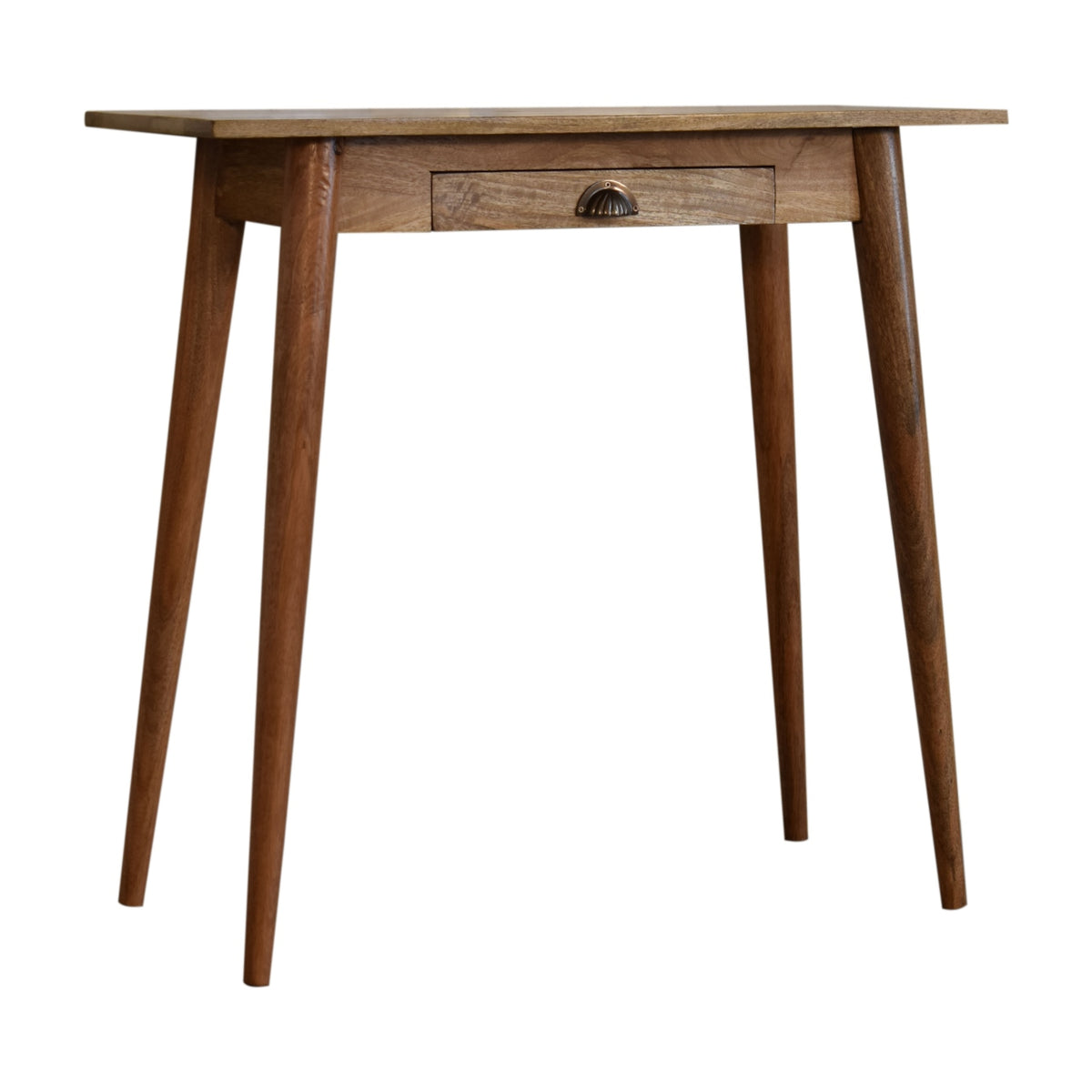 Small Oak Wood 1 Drawer Nordic Study Desk