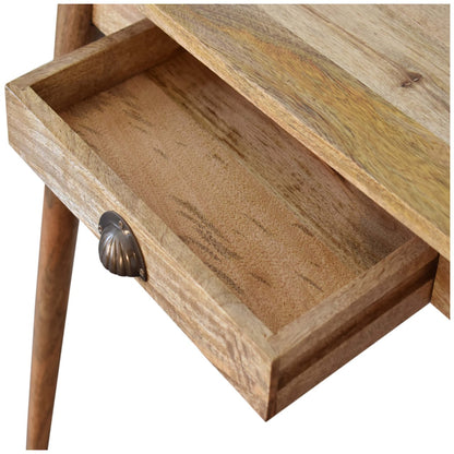 Small Oak Wood 1 Drawer Nordic Study Desk