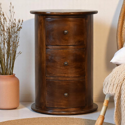 Chestnut Ridge Drum 3 Drawer End Table