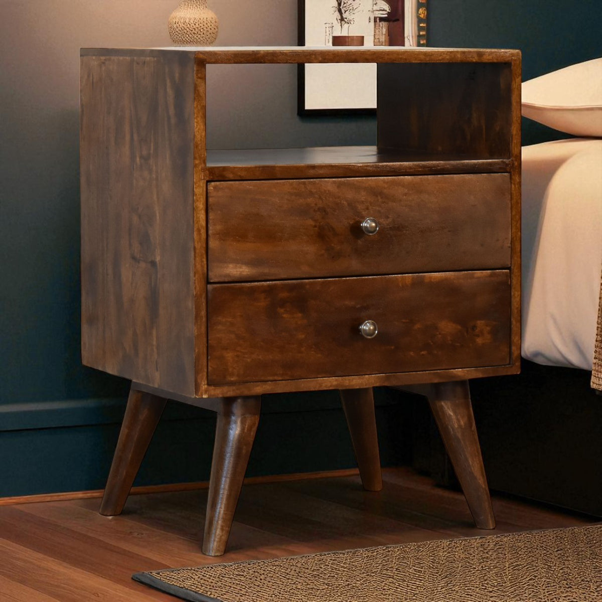 Chestnut Ridge 2 Drawer Wood Nightstand
