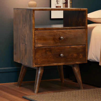 Chestnut Ridge 2 Drawer Wood Nightstand
