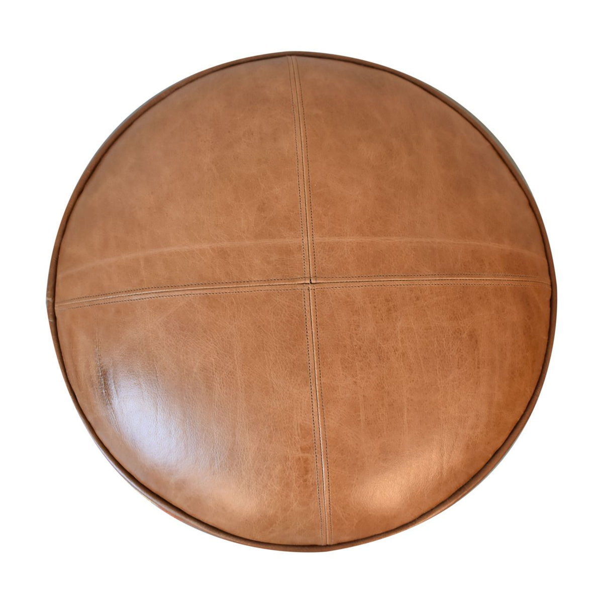 Sutton Buffalo Leather Patterned Fabric Mixed Footstool