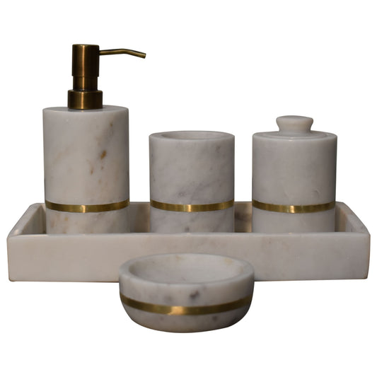 Newport Bath Brass Inlay Marble Vanity Set