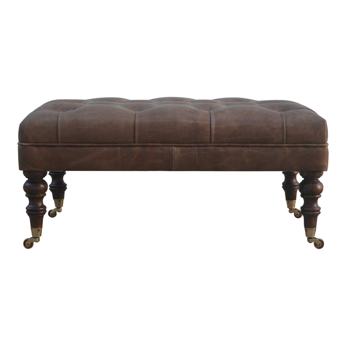 Sutton Buffalo Leather Deep Buttoned Ottoman