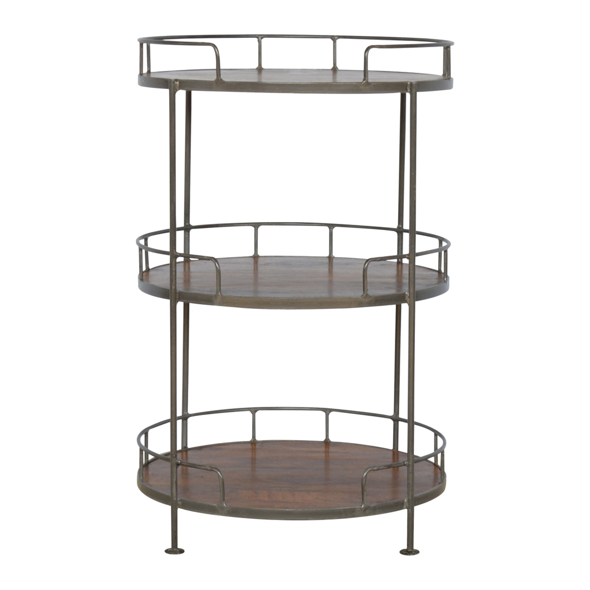 Industrial Circular 3 Tier Butler Tray Table