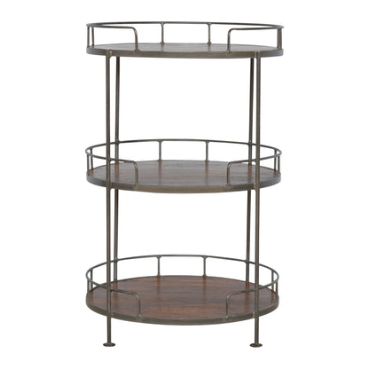 Industrial Circular 3 Tier Butler Tray Table