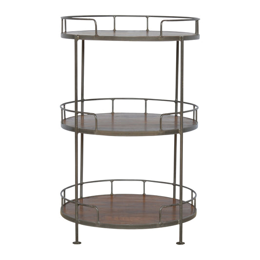 Industrial Circular 3 Tier Butler Tray Table