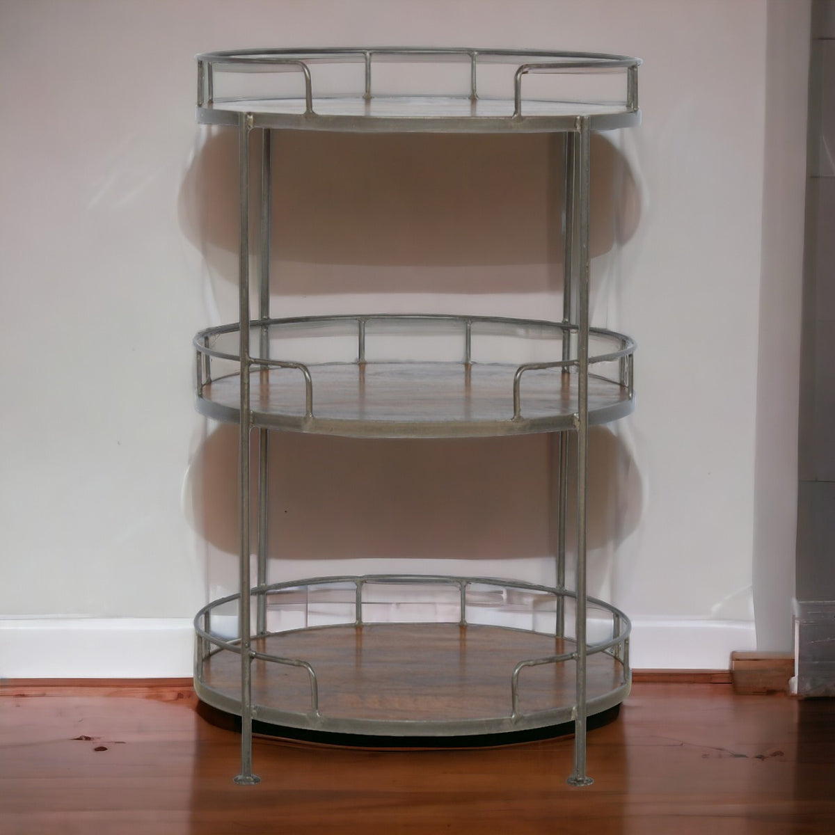 Industrial Circular 3 Tier Butler Tray Table