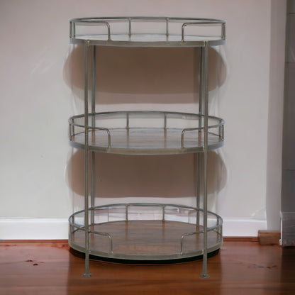 Industrial Circular 3 Tier Butler Tray Table