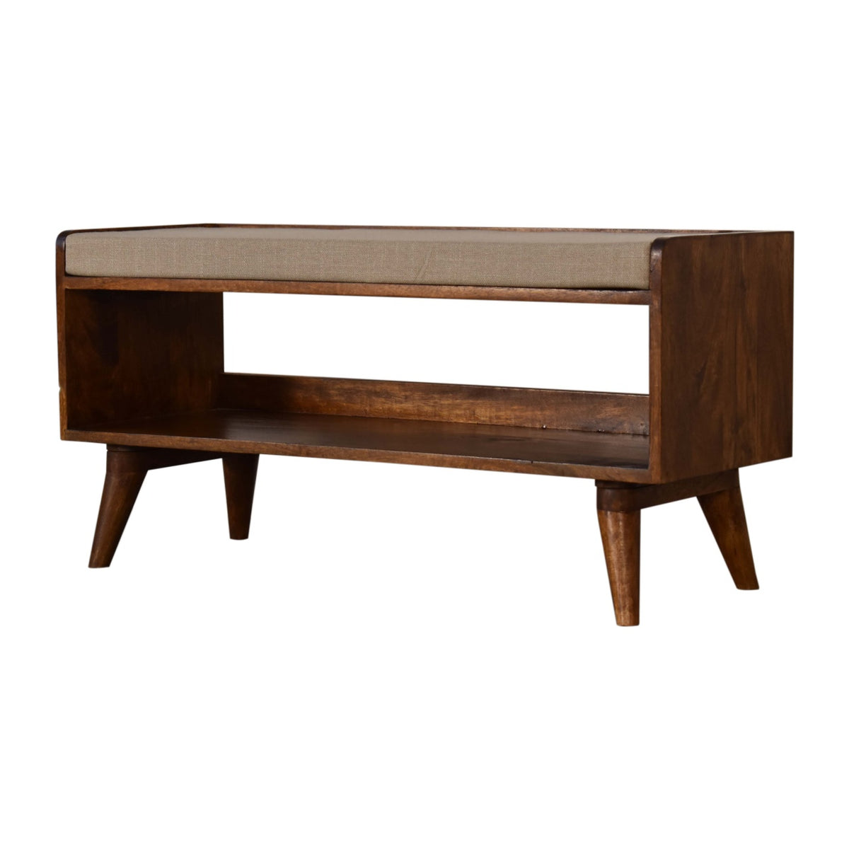 Kennebunk Chestnut Mud Linen Storage Bench