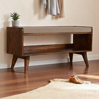 Kennebunk Chestnut Mud Linen Storage Bench