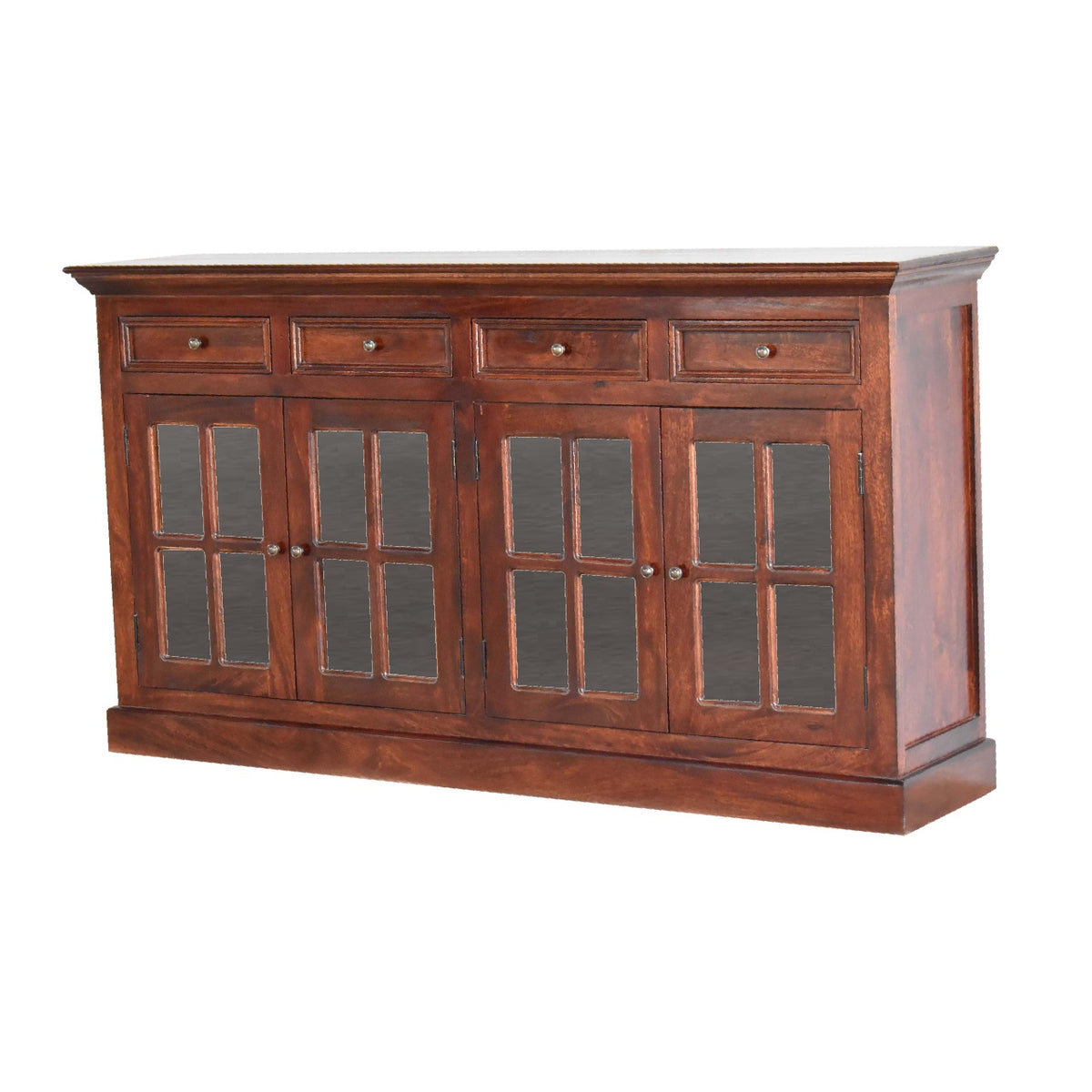 Kensington Glazed 4 Drawer Solid Sideboard