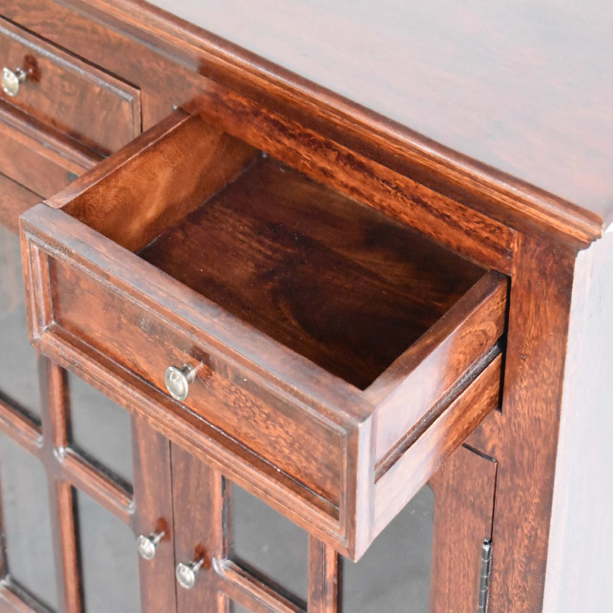 Kensington Glazed 4 Drawer Solid Sideboard