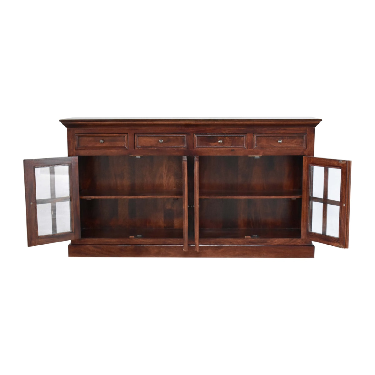 Kensington Glazed 4 Drawer Solid Sideboard