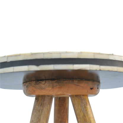Marfa Oak Bone Inlay Accent End Side Table