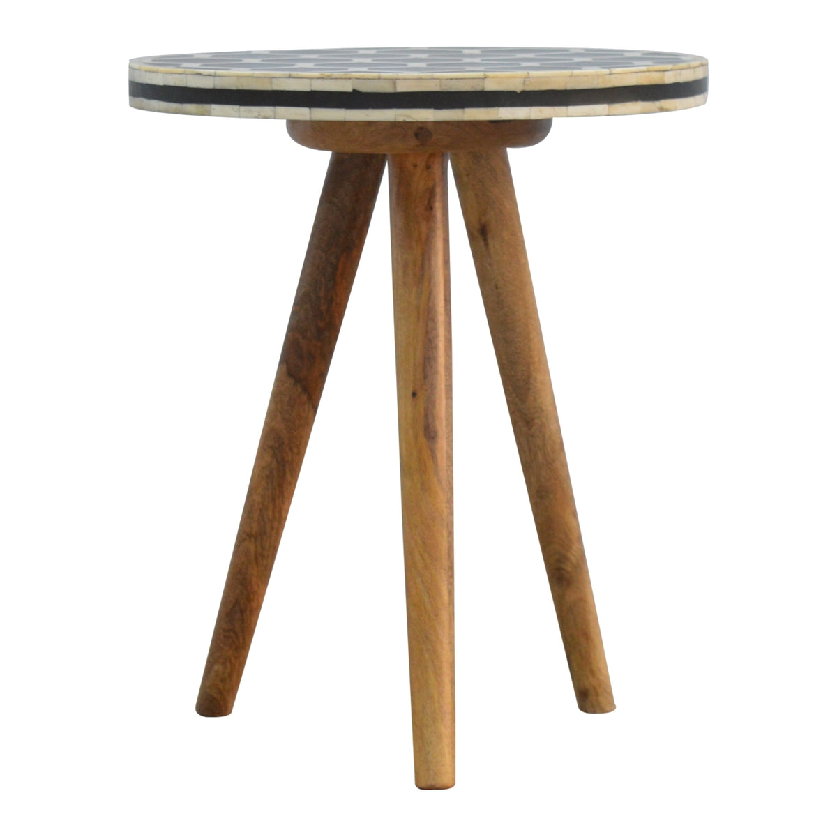 Marfa Oak Bone Inlay Accent End Side Table
