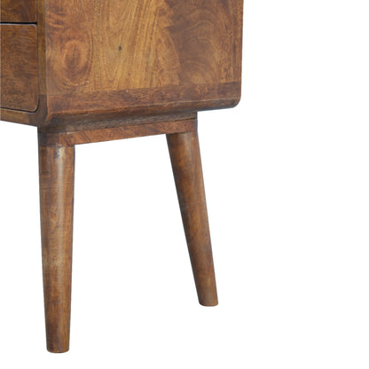 Big Sur Curved Chestnut 2 Drawer Nightstand