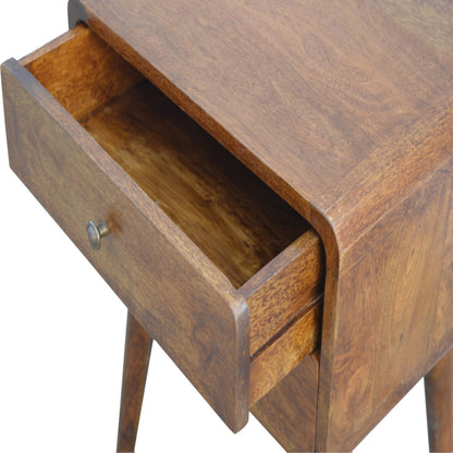 Big Sur Curved Chestnut 2 Drawer Nightstand