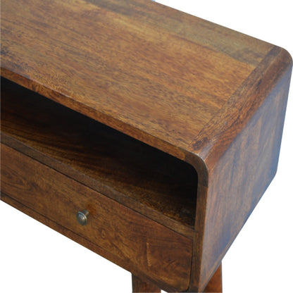 Nashville Curved Chestnut 2-Drawer Console