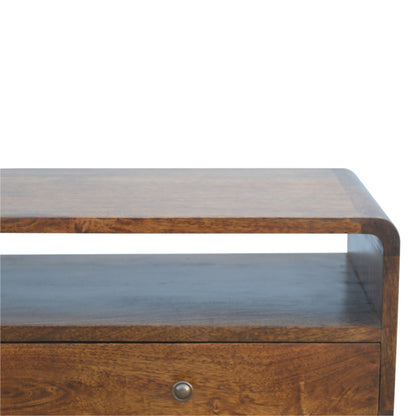 Nashville Curved Chestnut 2-Drawer Console