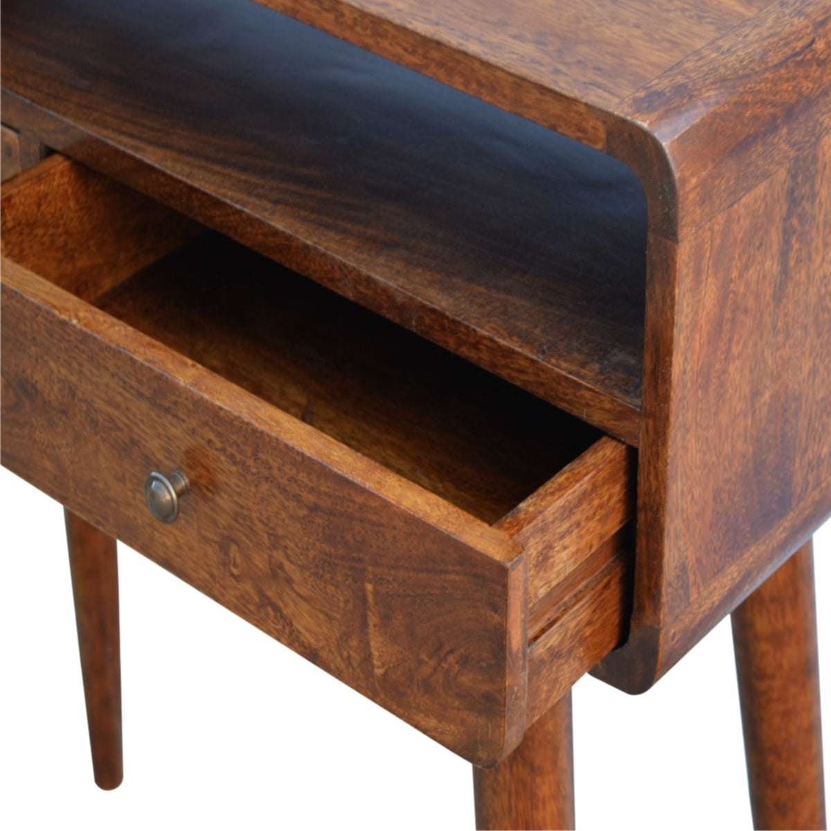 Nashville Curved Chestnut 2-Drawer Console