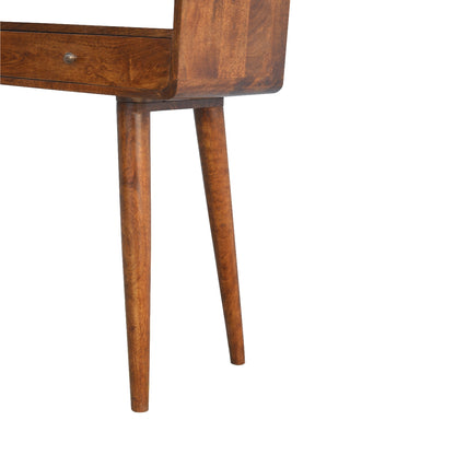 Nashville Curved Chestnut 2-Drawer Console