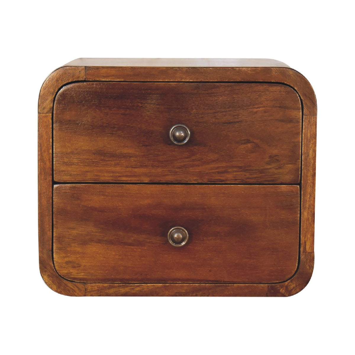 Small Chestnut 2 Drawer Floating Bedside