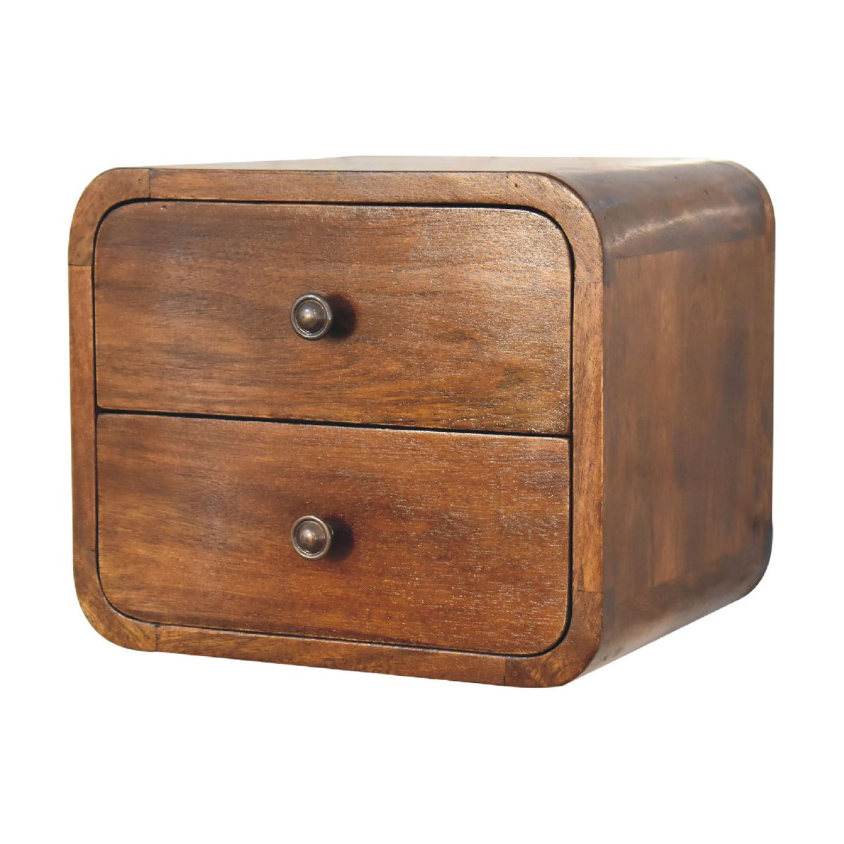Small Chestnut 2 Drawer Floating Bedside