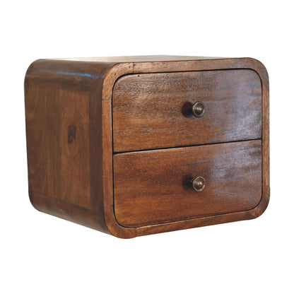 Small Chestnut 2 Drawer Floating Bedside