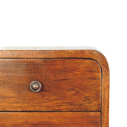 Small Chestnut 2 Drawer Floating Bedside