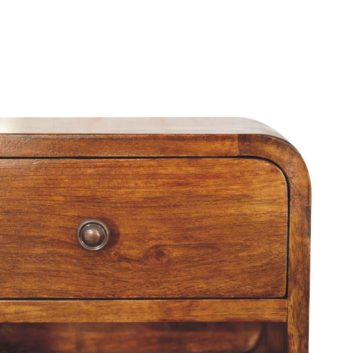 Small Chestnut Curved Floating Nightstand